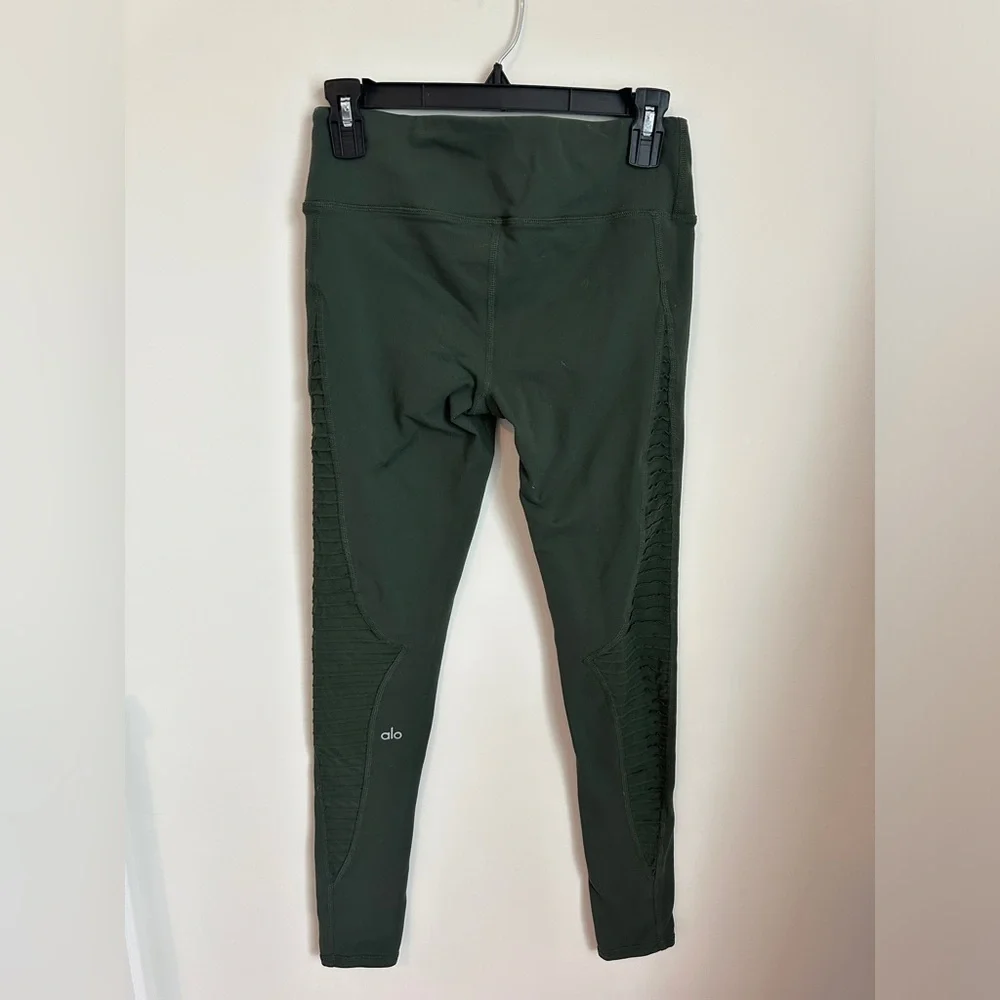 Hunter Green High Waist Alo Moto Leggings